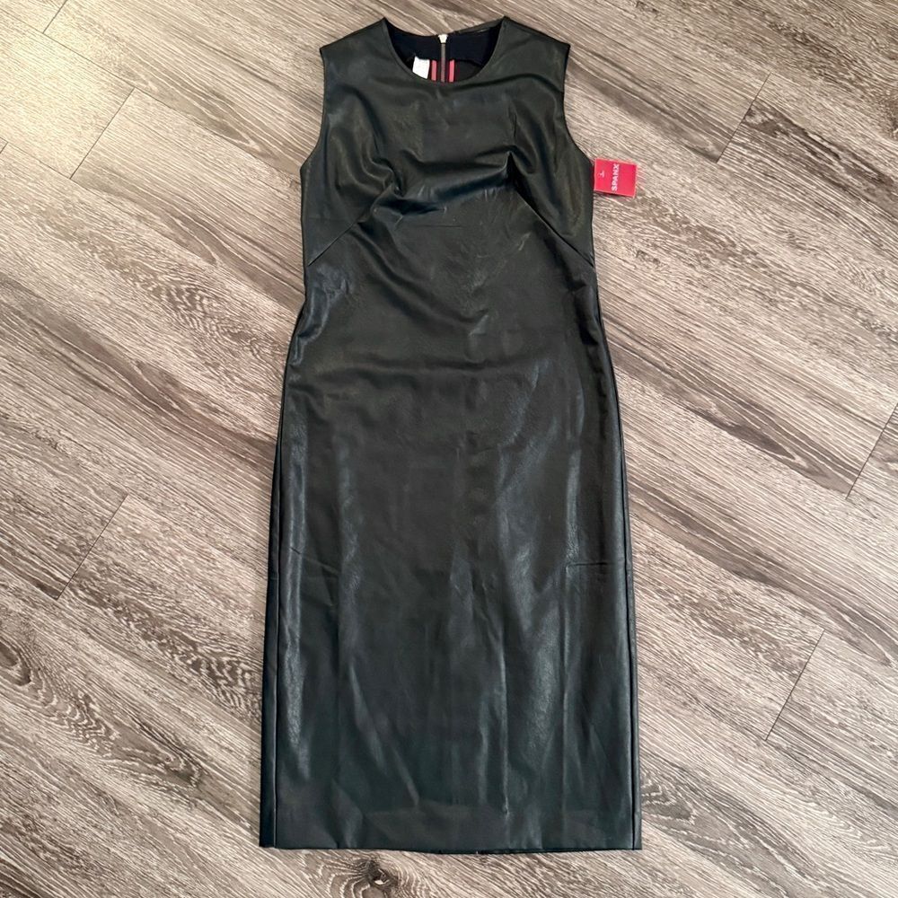 Spanx Faux Leather Sheath Dress New